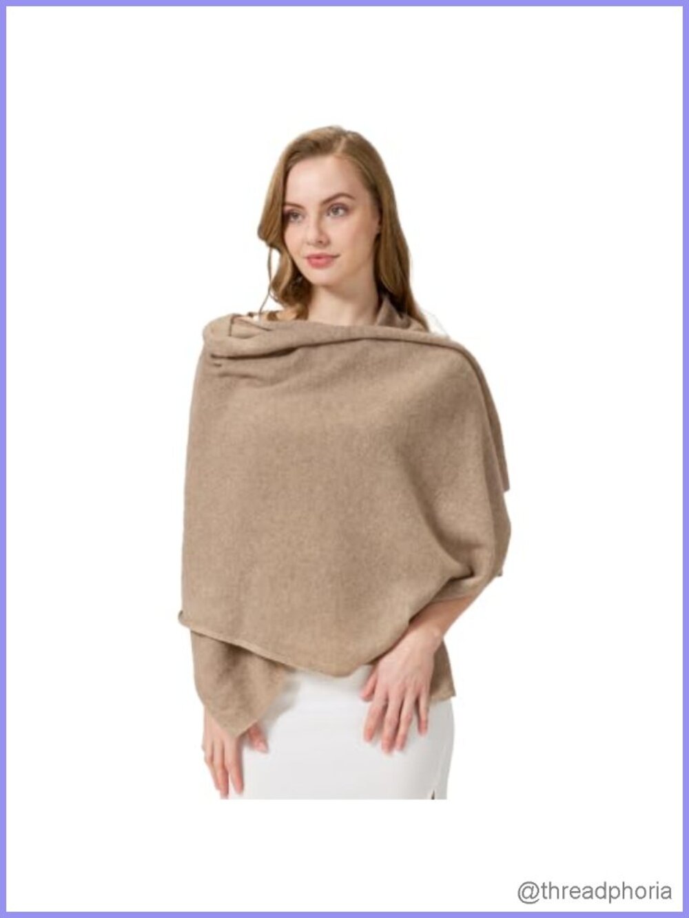 Luxury 100% Cashmere Wrap, Knitted Shawl, Lightweight Travel Scarf